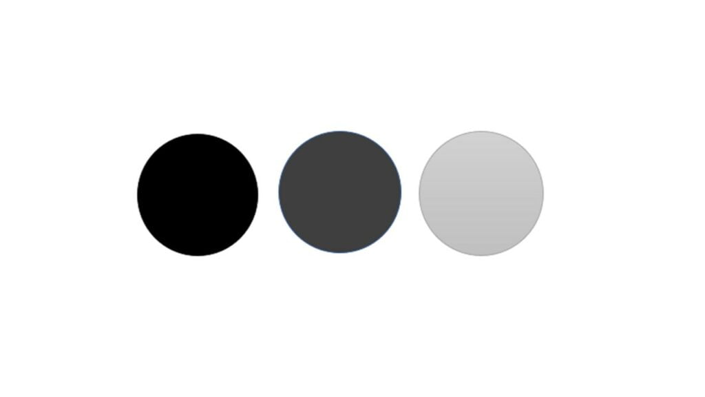 Färgpalett över alternativen för pooltaket Ellipse - svart, mörkgrån och ljusgrå