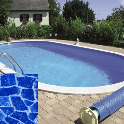 Stålväggspool Rund 3.50x1.20 Blå liner